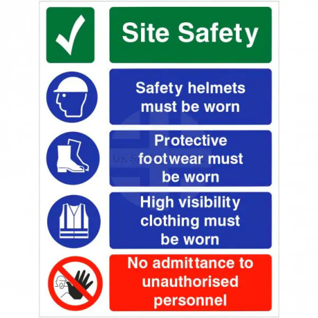 Site Safety Helmets Must Be Worn Sign