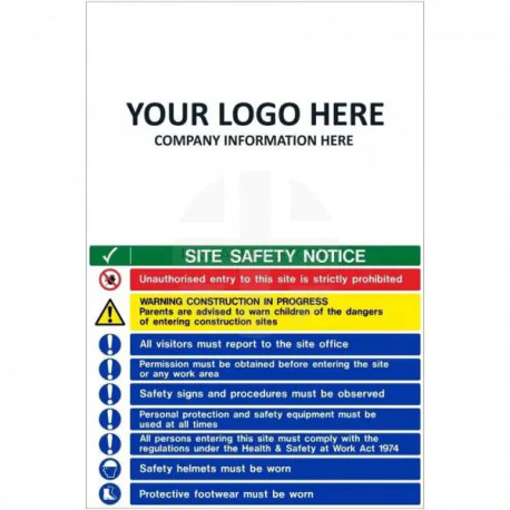 Site Safety Notice Multi Message Safety Board