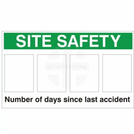 Site Safety Sign - Number Of Days Since Last Accident 900Wmm x 600Hmm