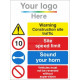 Site Safety Warning Construction Site Traffic 900W X 1200Hmm Aluminium Composite Sign with Your Logo