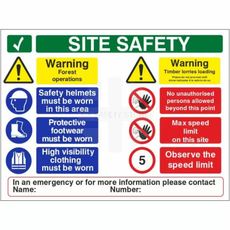 Site Safety Warning Forest Operations Sign