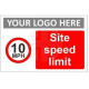 Site speed limit sign in a variety of sizes and materials with or without your logo