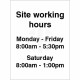 Site Working Hours Sign