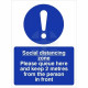 Social Distancing Zone Please Queue Here Sign