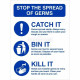 Stop The Spread Of Germs Hygiene Sign (Blue)