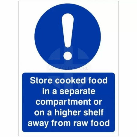 Store Cooked Food In Separate Compartment Sign
