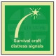 Survival craft distress signals photoluminescent 100W  x  110H sign self adhesive