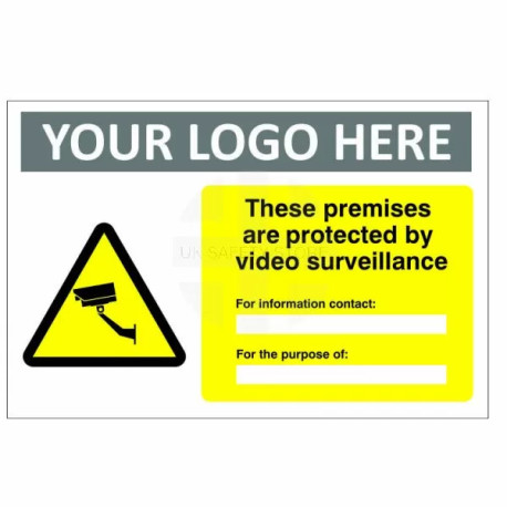 These Premises Are Protected By Video Surveillance Custom Logo CCTV Sign
