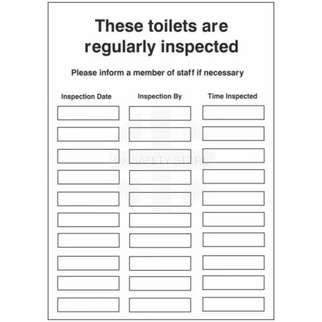 These Toilets Are Regularly Inspected Sign