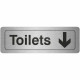 Toilets Arrow Down Aluminium Door Sign