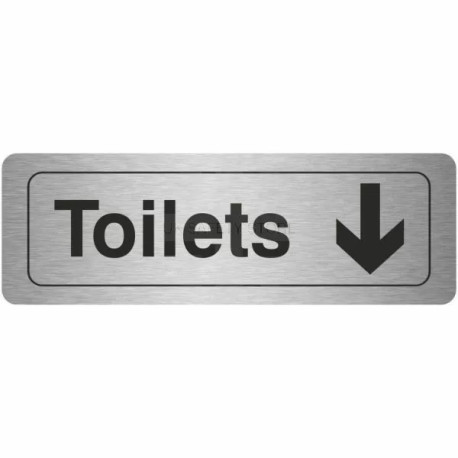 Toilets Arrow Down Aluminium Door Sign