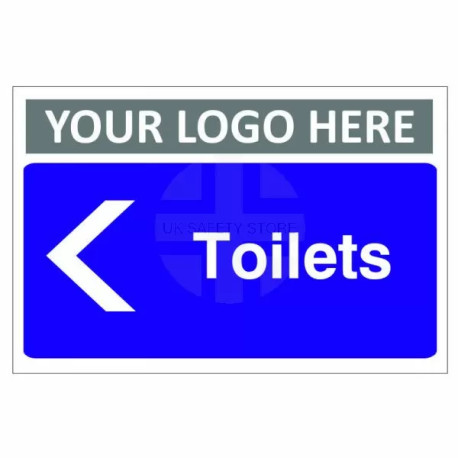 Toilets Arrow Left Custom Logo Door Sign