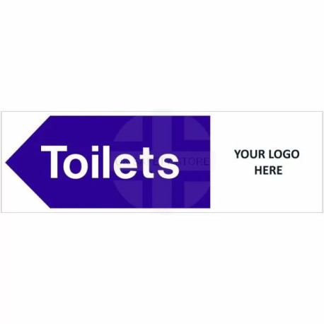 Toilets Arrow Left Door Sign