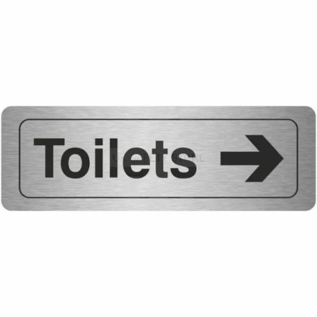Toilets Arrow Right Aluminium Door Sign