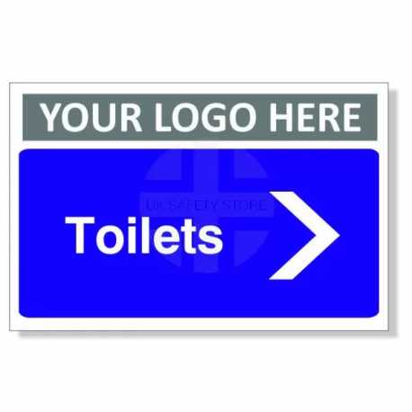Toilets Arrow Right Custom Logo Door Sign