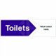 Toilets Arrow Right Door Sign