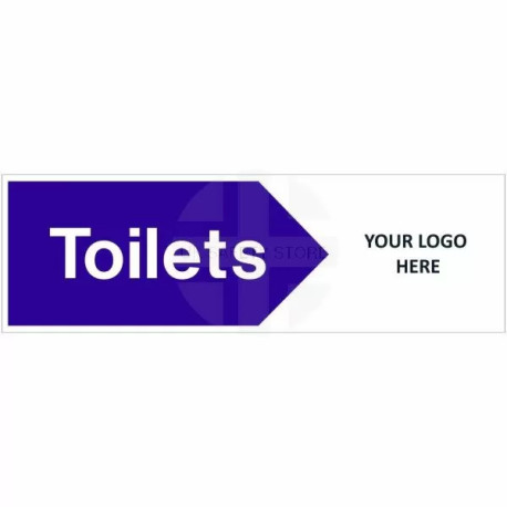 Toilets Arrow Right Door Sign