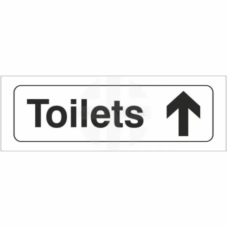 Toilets Straight Ahead Door Sign