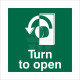 Turn To Open Anti Clockwise Door Sign