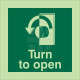 Turn To Open Anti Clockwise Door Sign