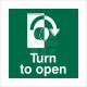 Turn To Open Clockwise Door Sign