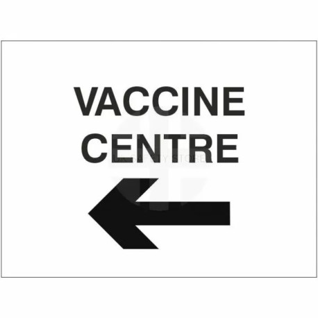 Vaccine Covid Centre Sign With Arrow