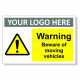 Warning Beware Of Moving Vehicles Sign