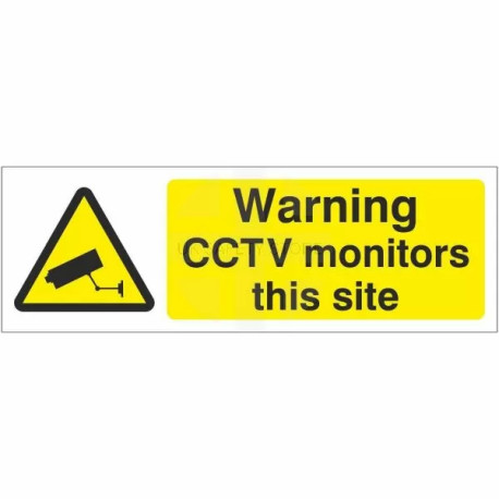 Warning CCTV Monitors This Site Sign