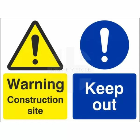 Warning Construction Site Keep Out Sign