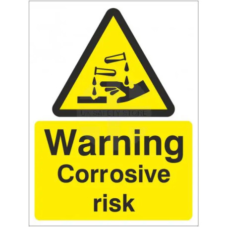 Warning Corrosive Risk Sign