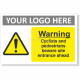 Warning Cyclists And Pedestrians Beware Site Entrance Ahead Sign