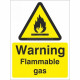 Warning flammable gas sign