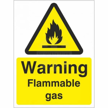 Warning flammable gas sign