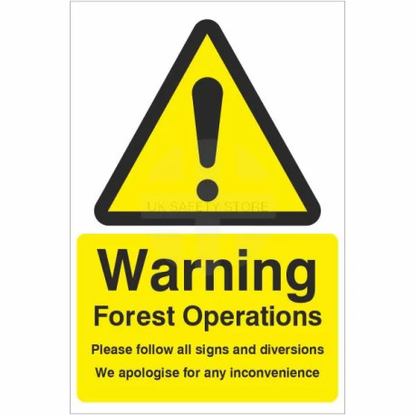 Warning Forest Operations (please follow signs) Sign