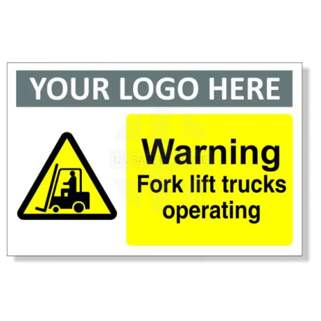 Warning Fork Lift Trucks Operating Custom Warning Sign