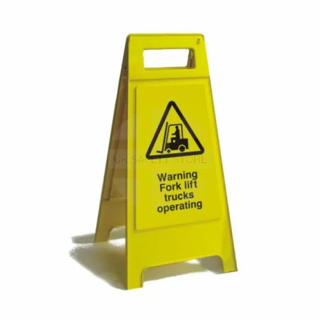 Warning Fork Lift Trucks Operating Free Standing Sign 600mm