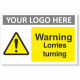 Warning Lorries Turning Sign
