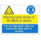 Warning noise levels of 80 dB(A) or above you are required to wear ear protection when plant is running multi message sign in a 