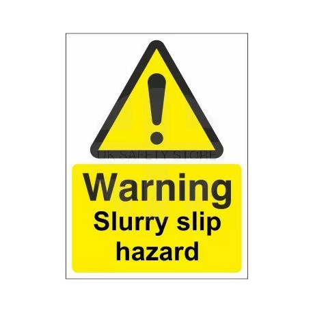 Warning slurry slip hazard sign in a variety of materials and sizes with or without your logo