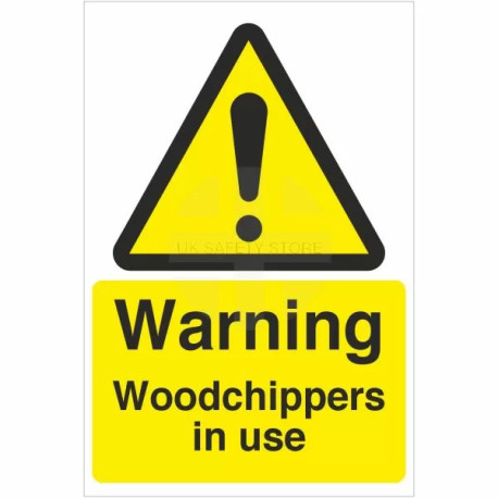 Warning Woodchippers In Use Sign