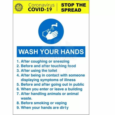 Wash Your Hands Coronavirus Covid 19 Sign