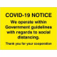 We Operate Within Government Guidelines Sticker