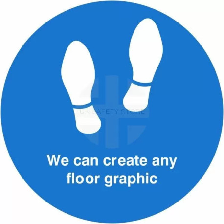 Your Text Here Floor Graphic Sticker Sign (Blue)