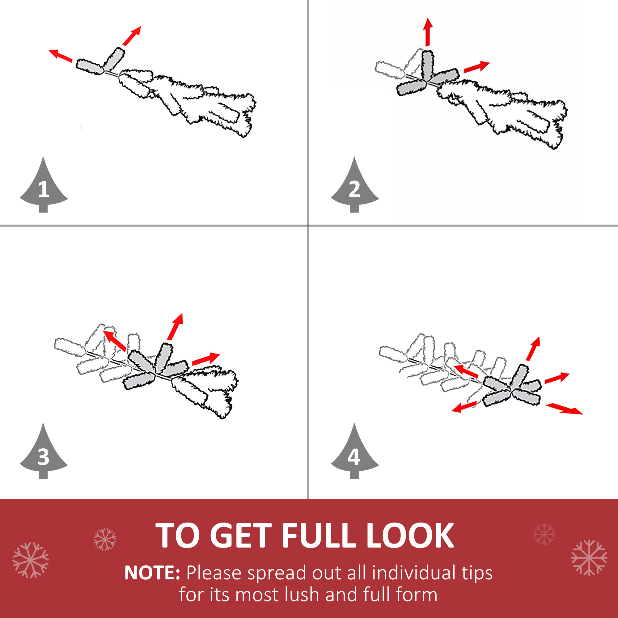 1.8m 6ft Pre-Lit Christmas Tree Artificial Spruce Xmas Tree Warm White LED Holiday D&eacute;cor with Metal Stand