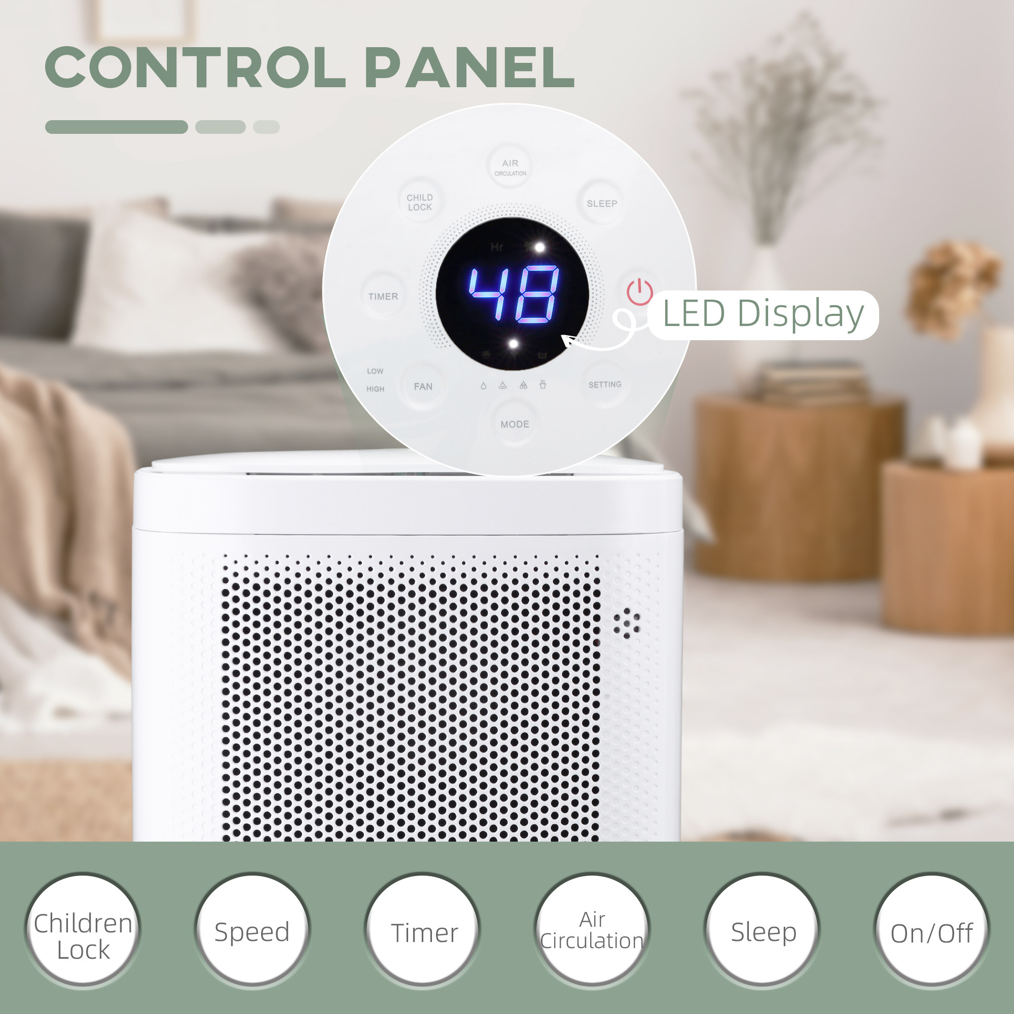 10L/Day 2200ML Portable Quiet Dehumidifier with WiFi Smart App Control, Electric Moisture Air Dehumidifier for Home Laundry Base