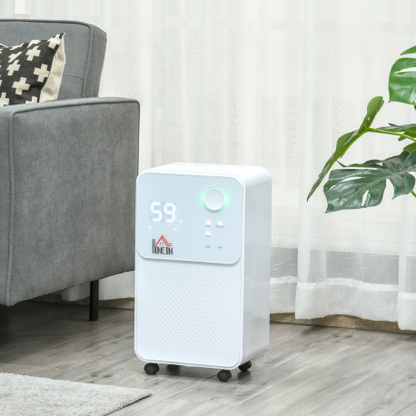 12L/Day Dehumidifier for Home, Laundry Room, Bedroom, Basement, Electric Moisture Air De-Humidifier with 4 Modes, Continuous Dra