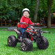 12V Quad Bike ATV with LED Lights, Music, Backrest, Forward, Backward, Red
