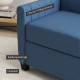 Modern Boxy Linen-Look Two-Seater Sofa - Blue