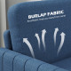 Modern Boxy Linen-Look Two-Seater Sofa - Blue