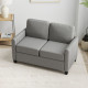 2 Seater Sofa, Channel Tufted Modern Fabric Couch, Comfy Upholstered Small Sofa Loveseat with Spring Cushion, Back Pillow, for L